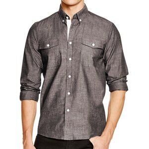 Saturdays NYC Surf Brian Double Pocket Chambray Shirt Size S Black Button Up‎